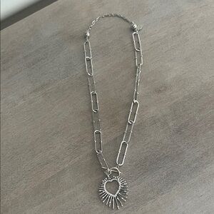 Radiant Silver Heart Necklace